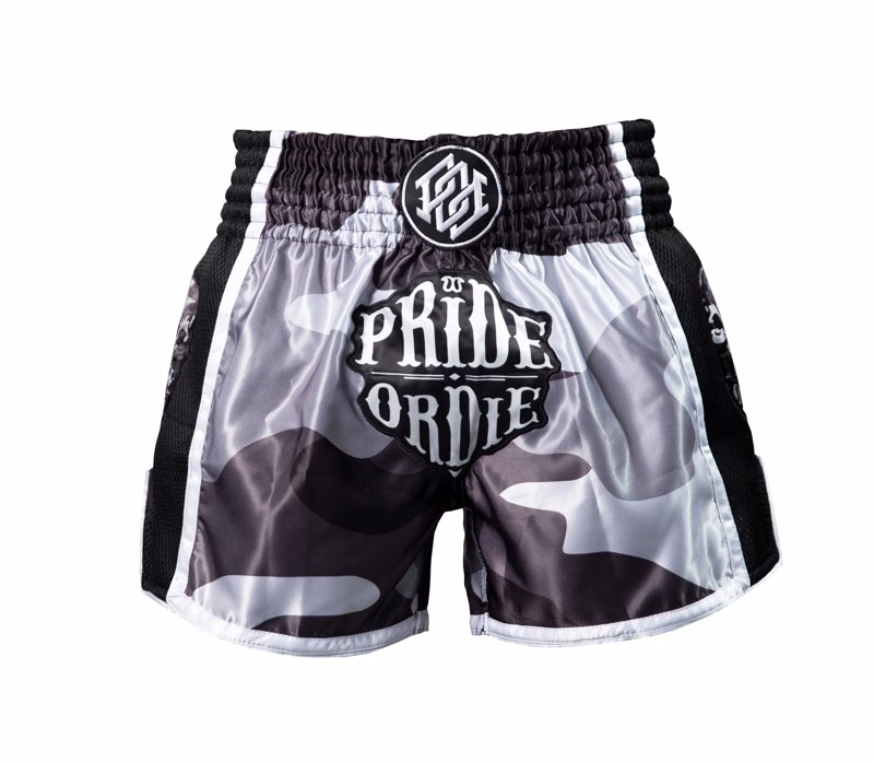 Pride Or Die reckless MUAY THAI SHORTS-BLACK